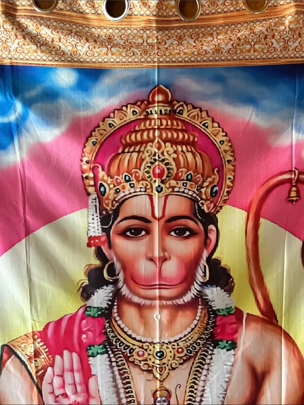 Vibrant Lord Hanuman Hanging Wall Tapestry From India | 80